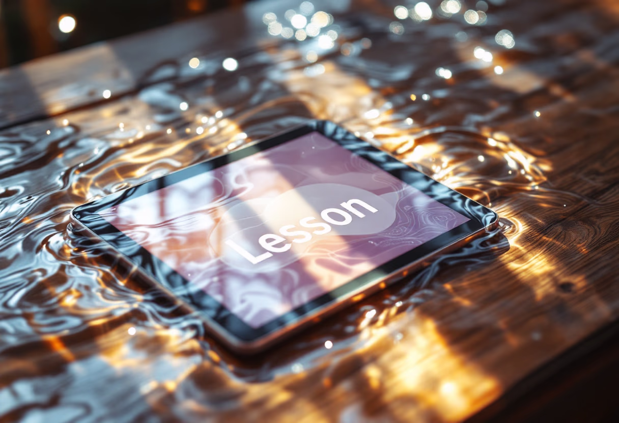 image of interactive lesson on tablet