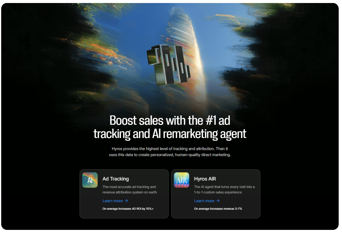 Hyros ad tracking and AI remarketing platform boosting ad ROI by 15% for long sales cycles