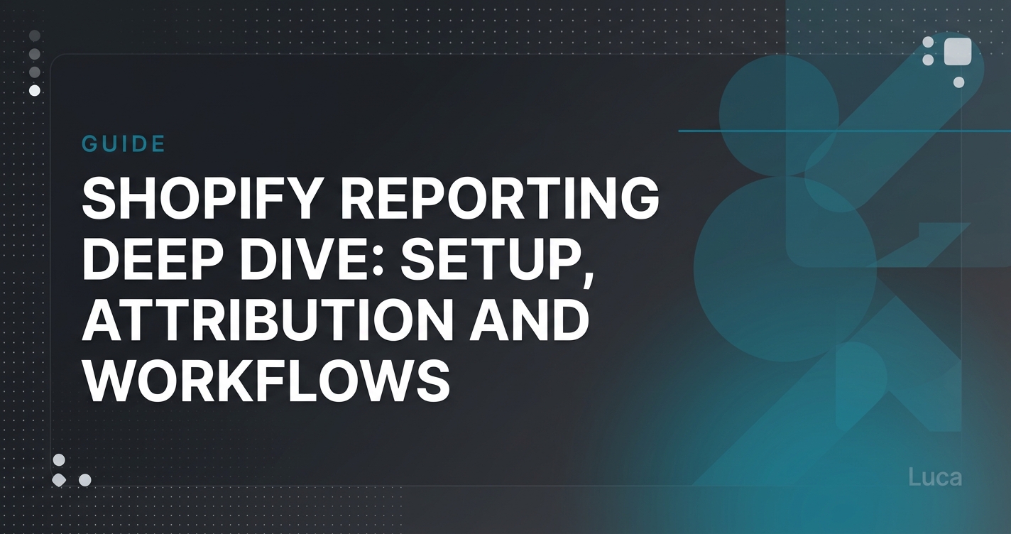 Shopify Reporting Dashboard Deep Dive: Setup, Custom Reports, Attribution, Inventory, and Finance Workflows