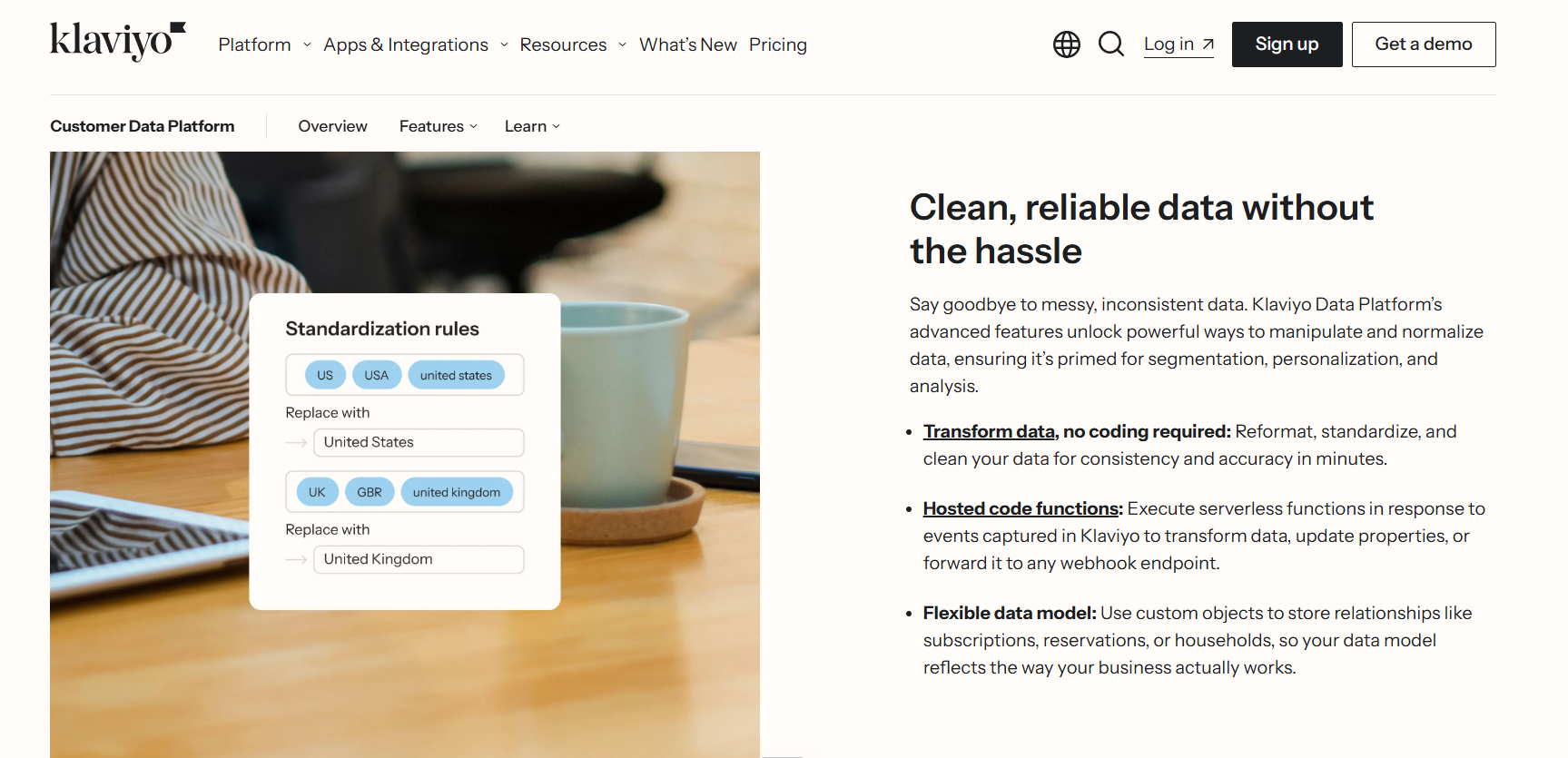 Klaviyo Customer Data Platform cleaning and standardizing data to power predictive ecommerce analytics