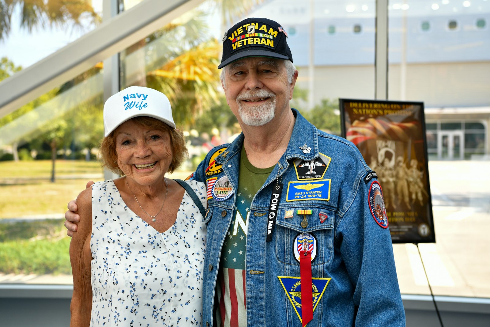 Veteran couple smiling together