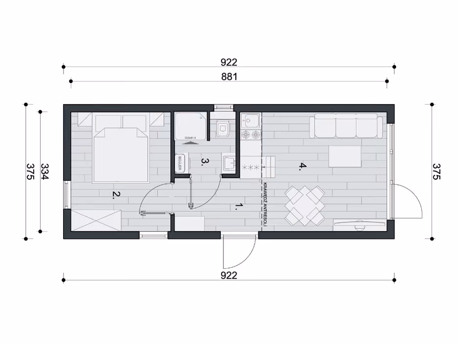DL-35 Dom Letni – rzut parteru