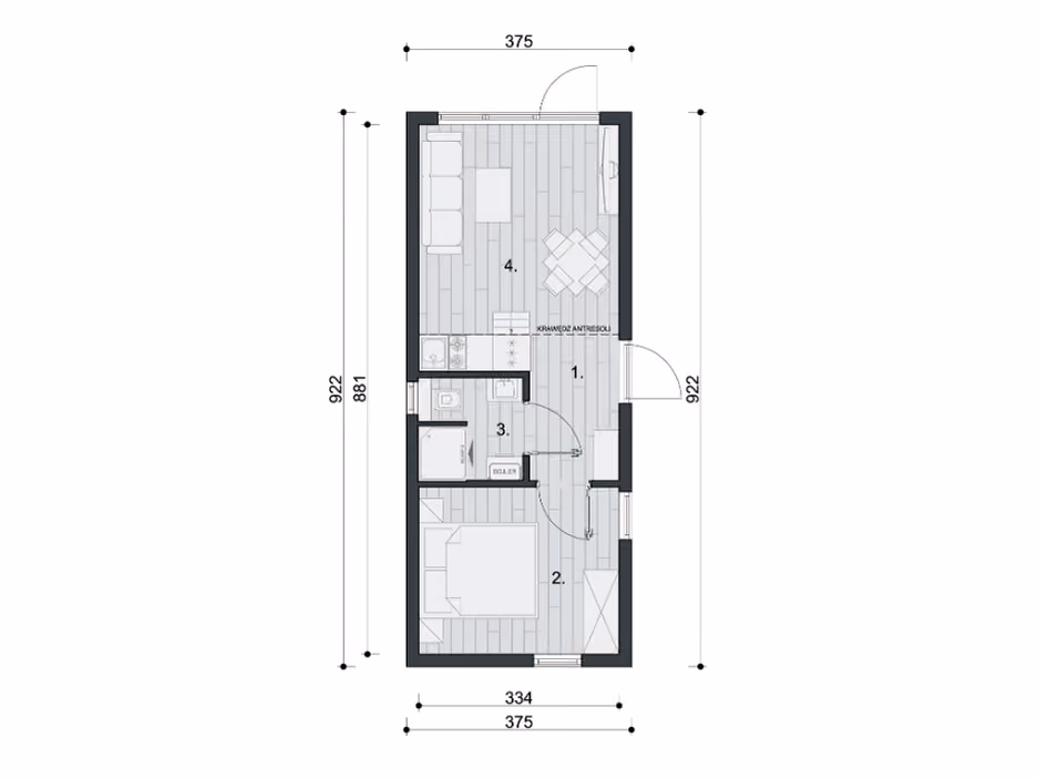 DL-35 Dom Letni – rzut parteru