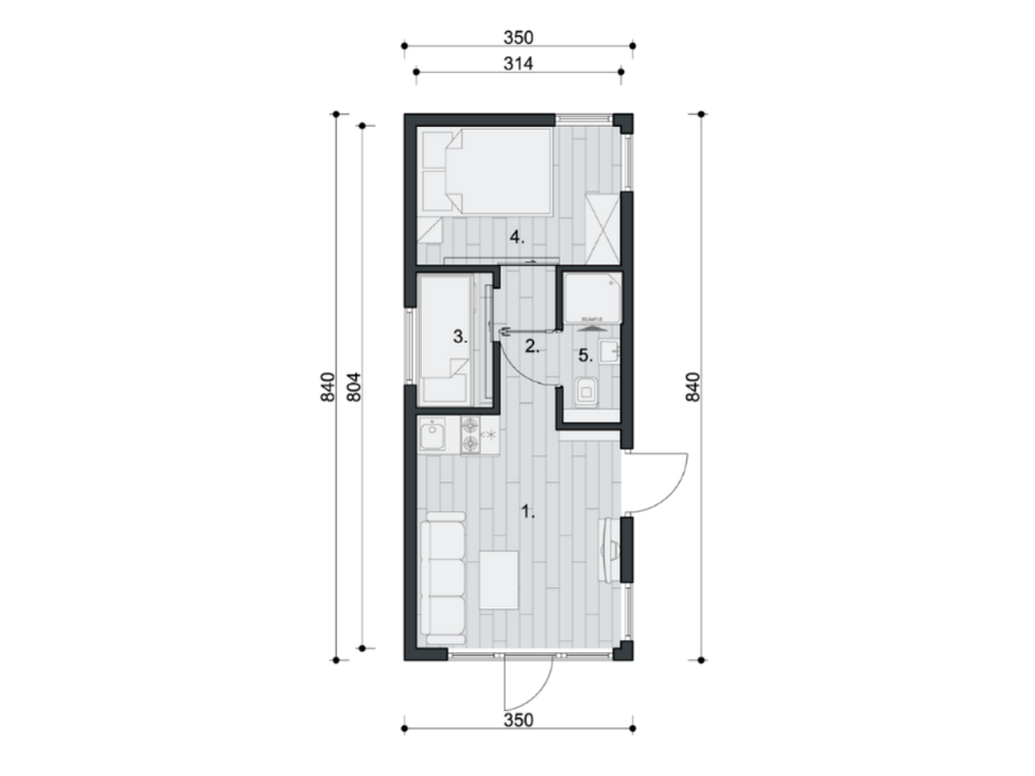 DA-30 Dom Apartamentowiec – rzut parteru