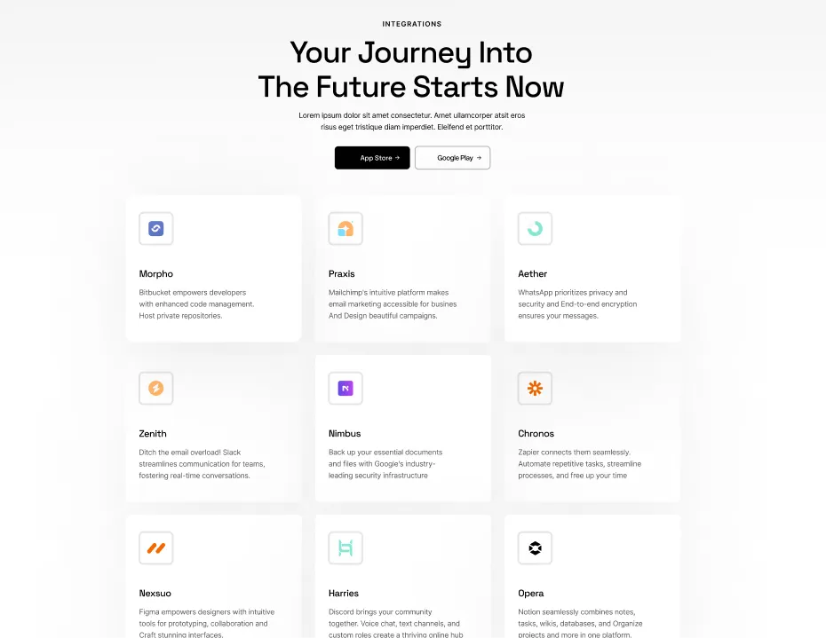 Integrations Screenshot