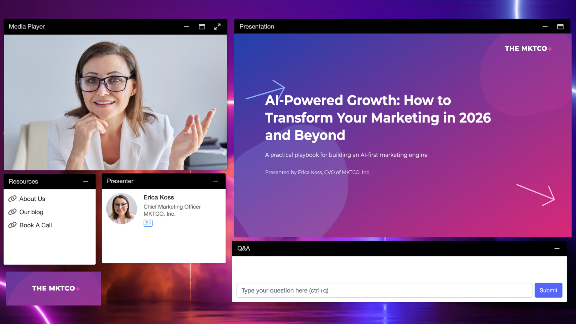 Webinar Presenter interface