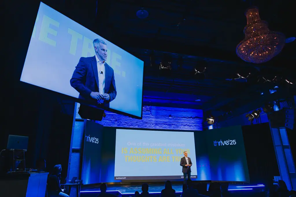 Keynote speaker presentation with professional staging