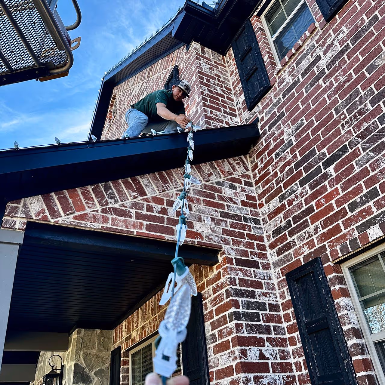 Residential Christmas lighting display installed by local professionals