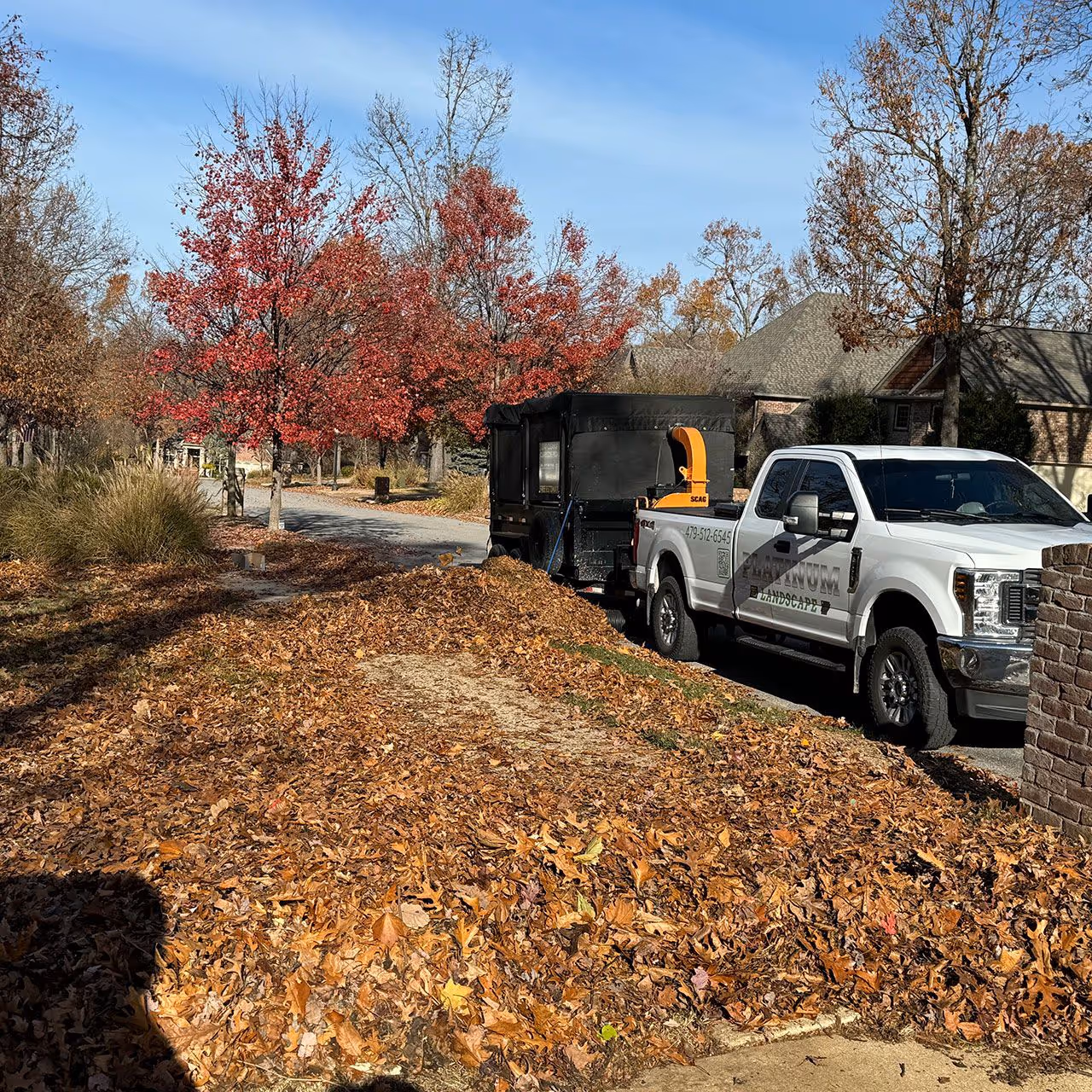 Curbside leaf pickup near me by local landscaping company