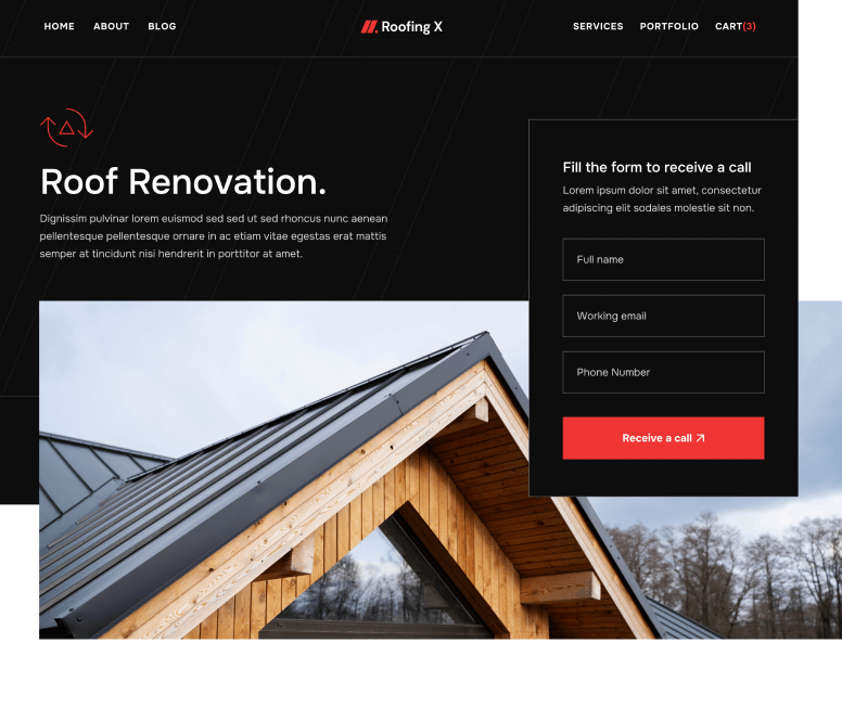 Single Service Main - Roofing X Webflow Template