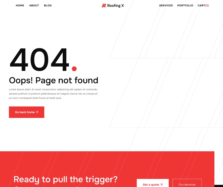 404 Not Found Utility - Roofing X Webflow Template