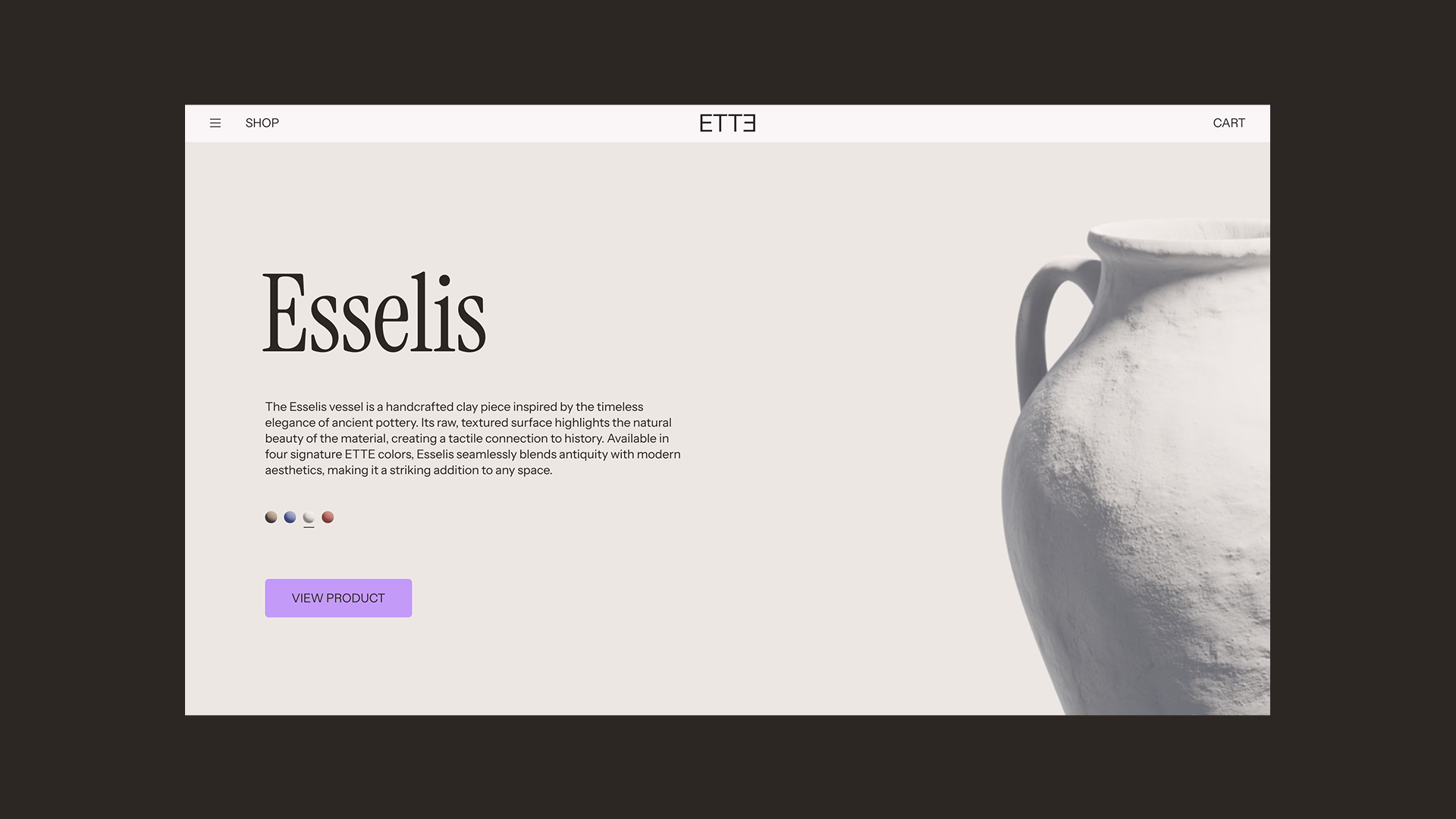 Website section promoting one of the ETTE products.