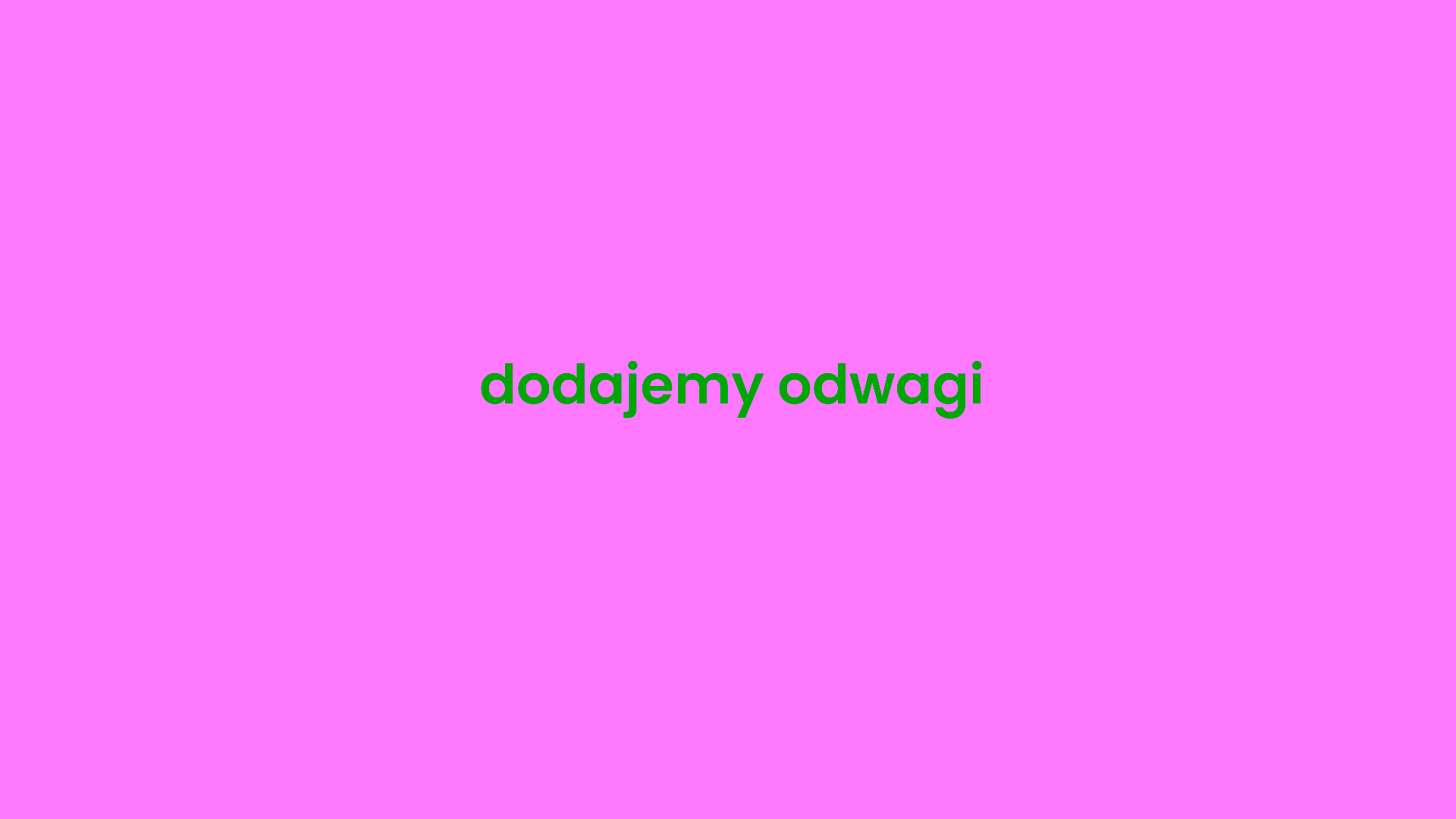 Dark blue text with foundation slogan - 'dodajemy odwagi'