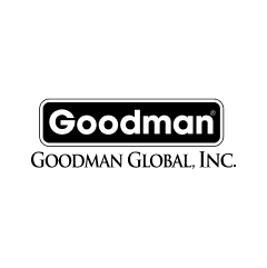 Goodman brand logo in white text inside a rounded rectangle on a black background.