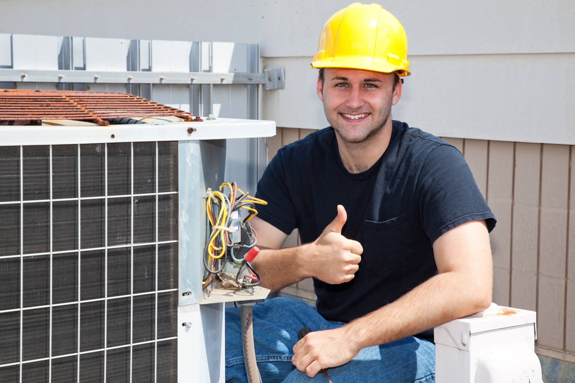 hvac technician outside
