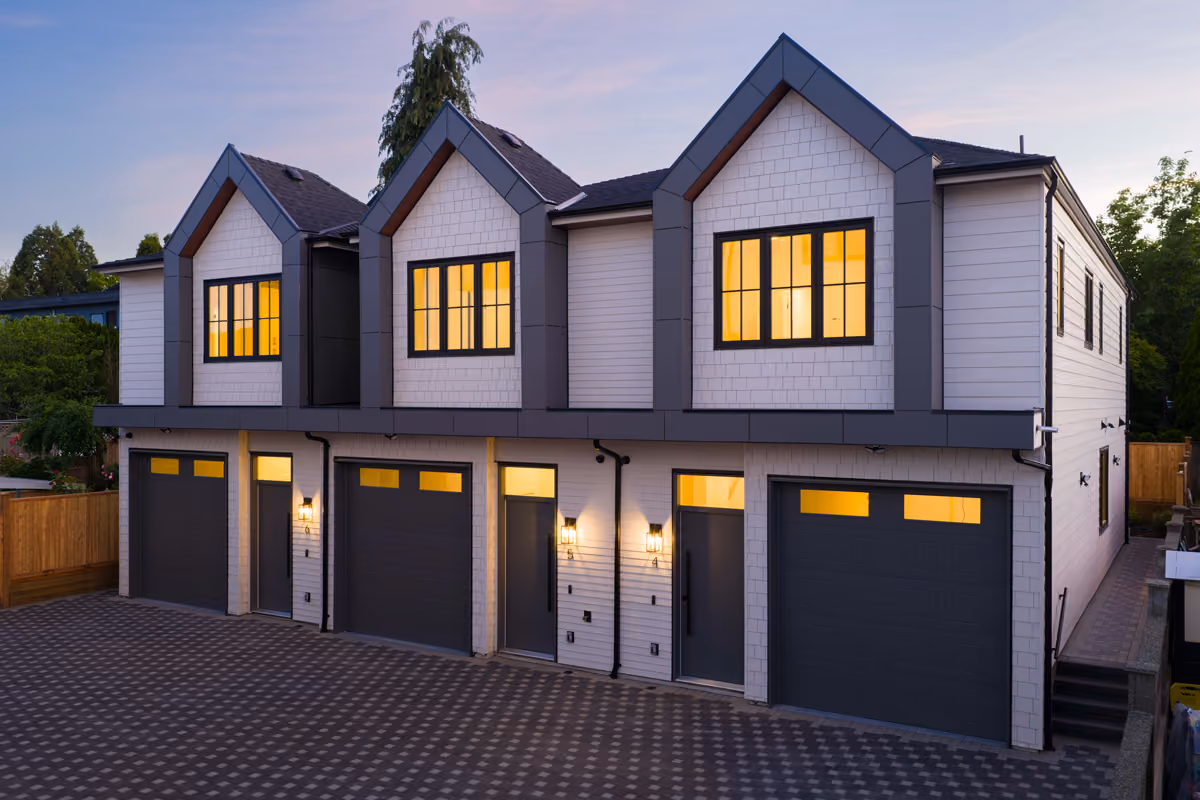 Multi-generational multiplex home exterior in Burnaby, BC