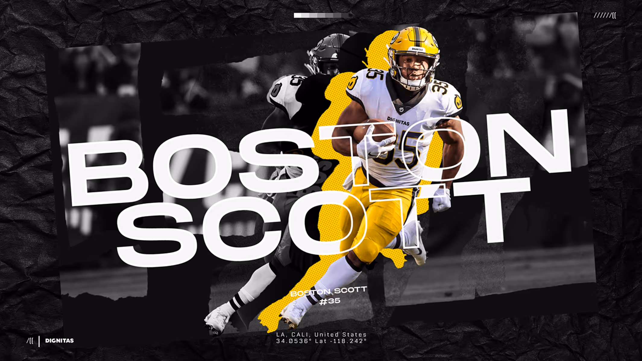 An american football player running.