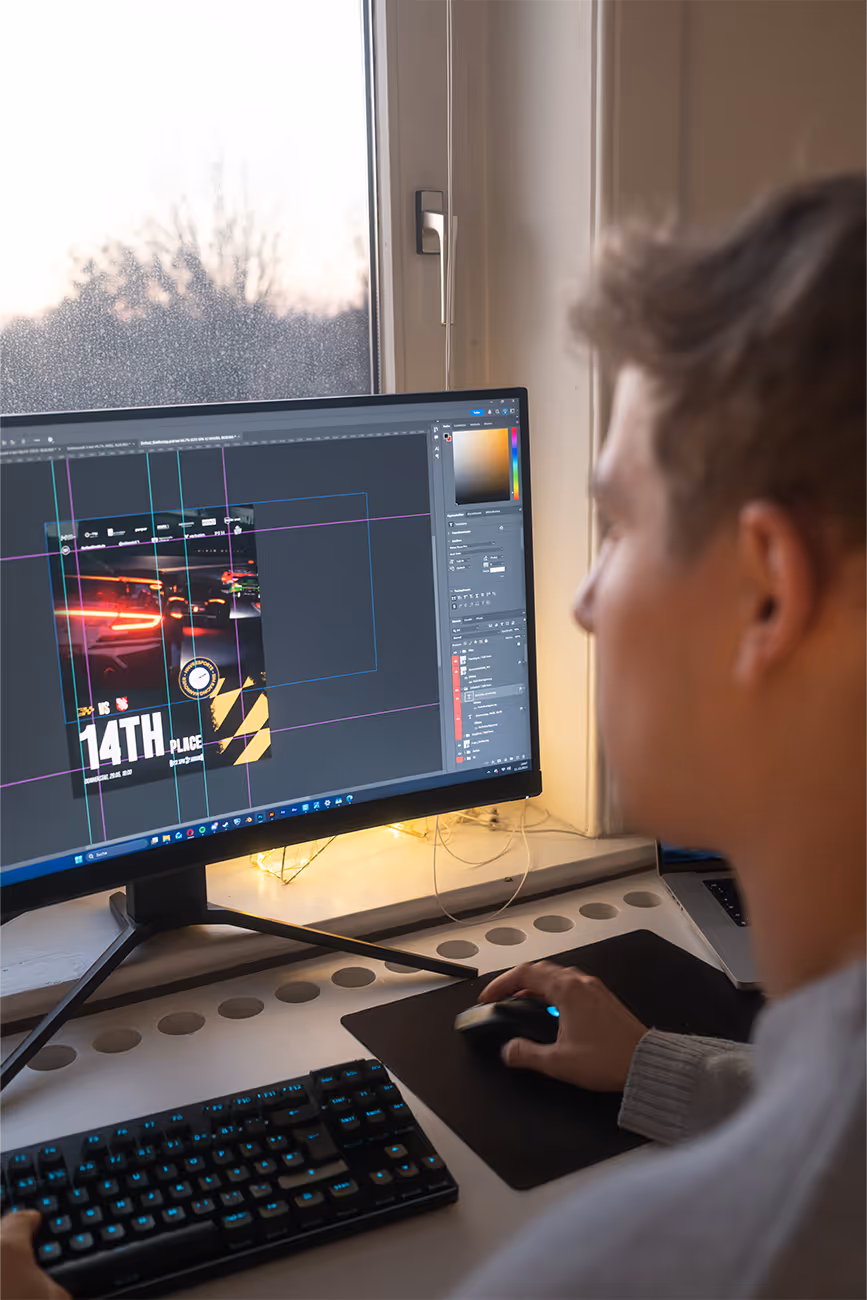 A guy working at his pc