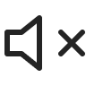 Muted speaker icon with a cross indicating volume off.