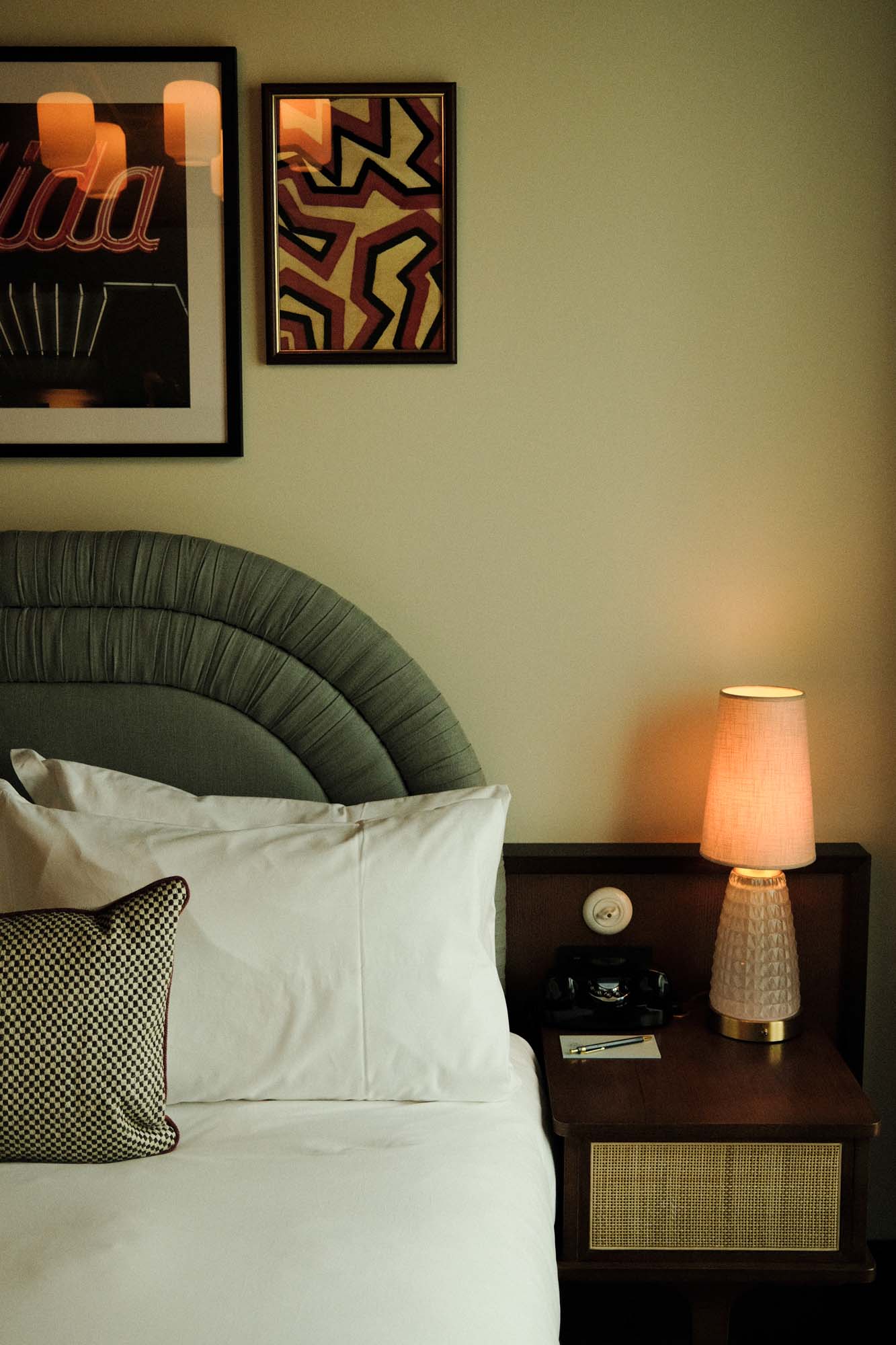 bedroom interior at boutique hotel