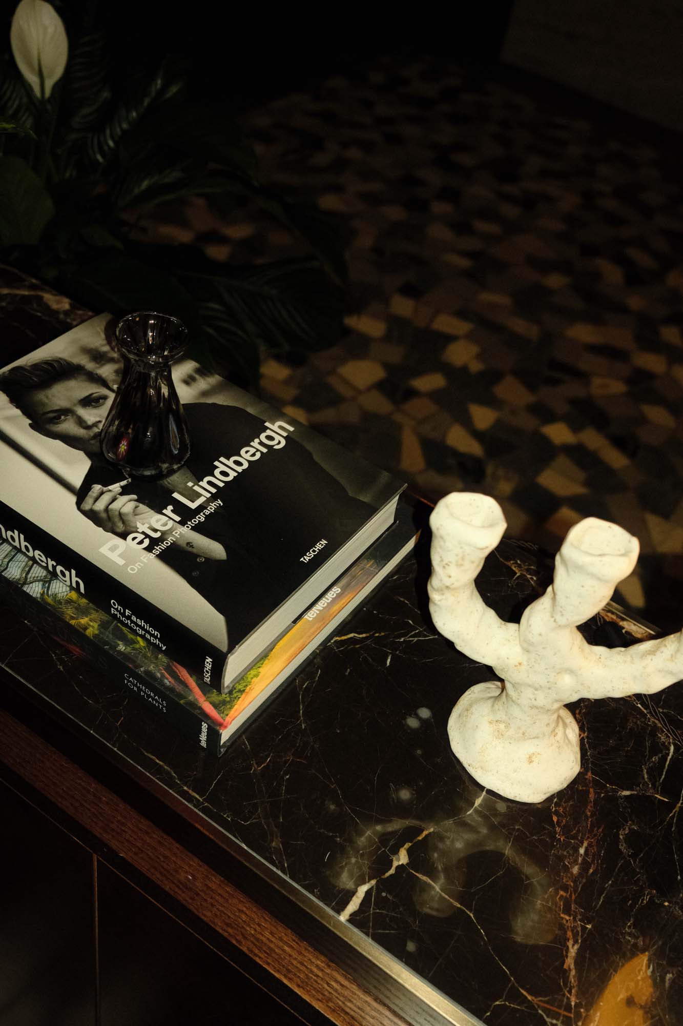 decorative objects on table
