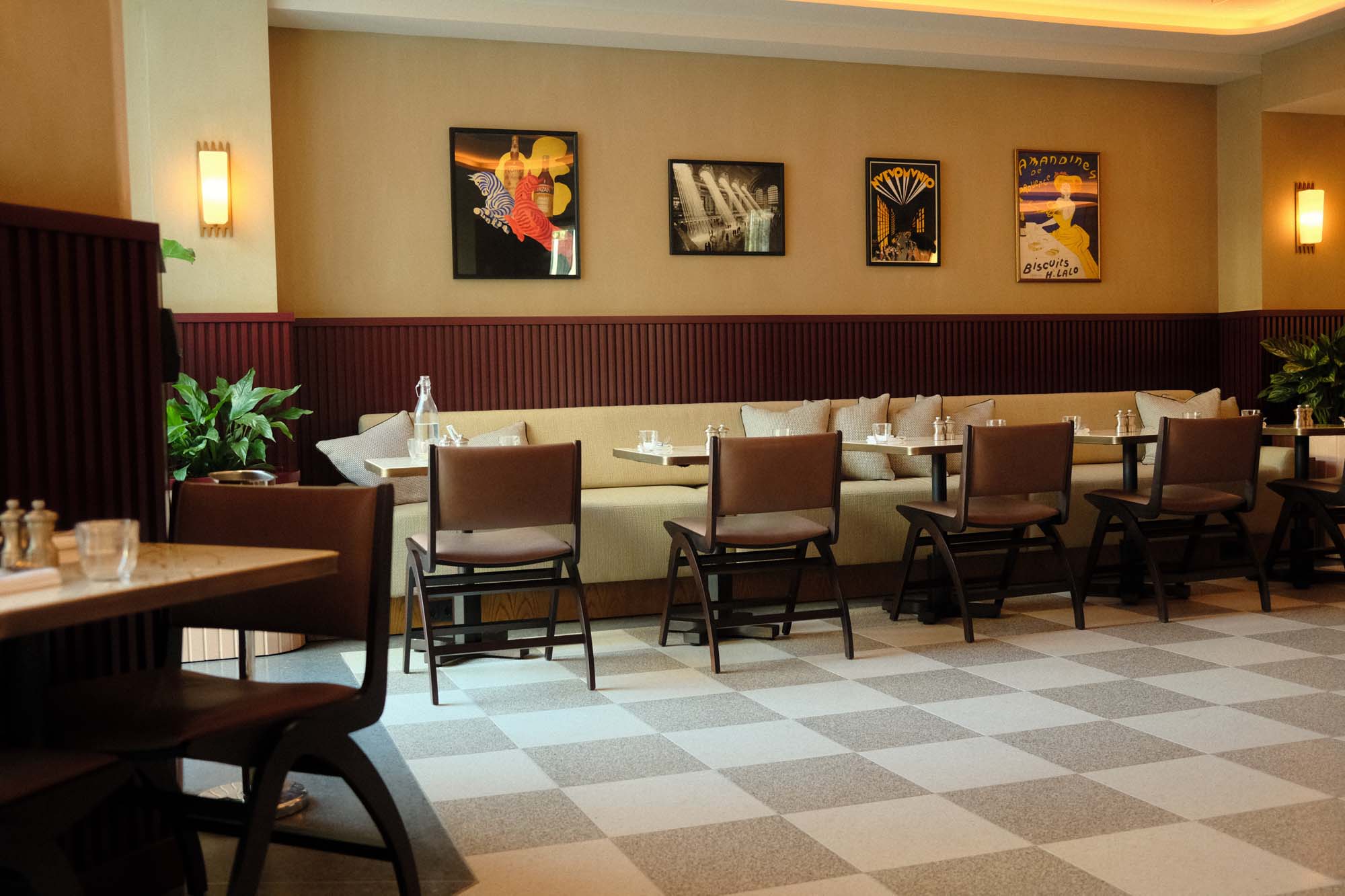 restaurant interior with seating area