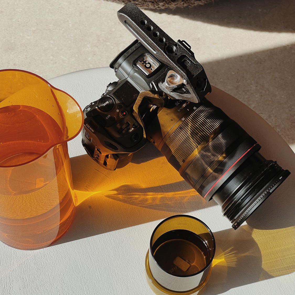 camera with lenses on table
