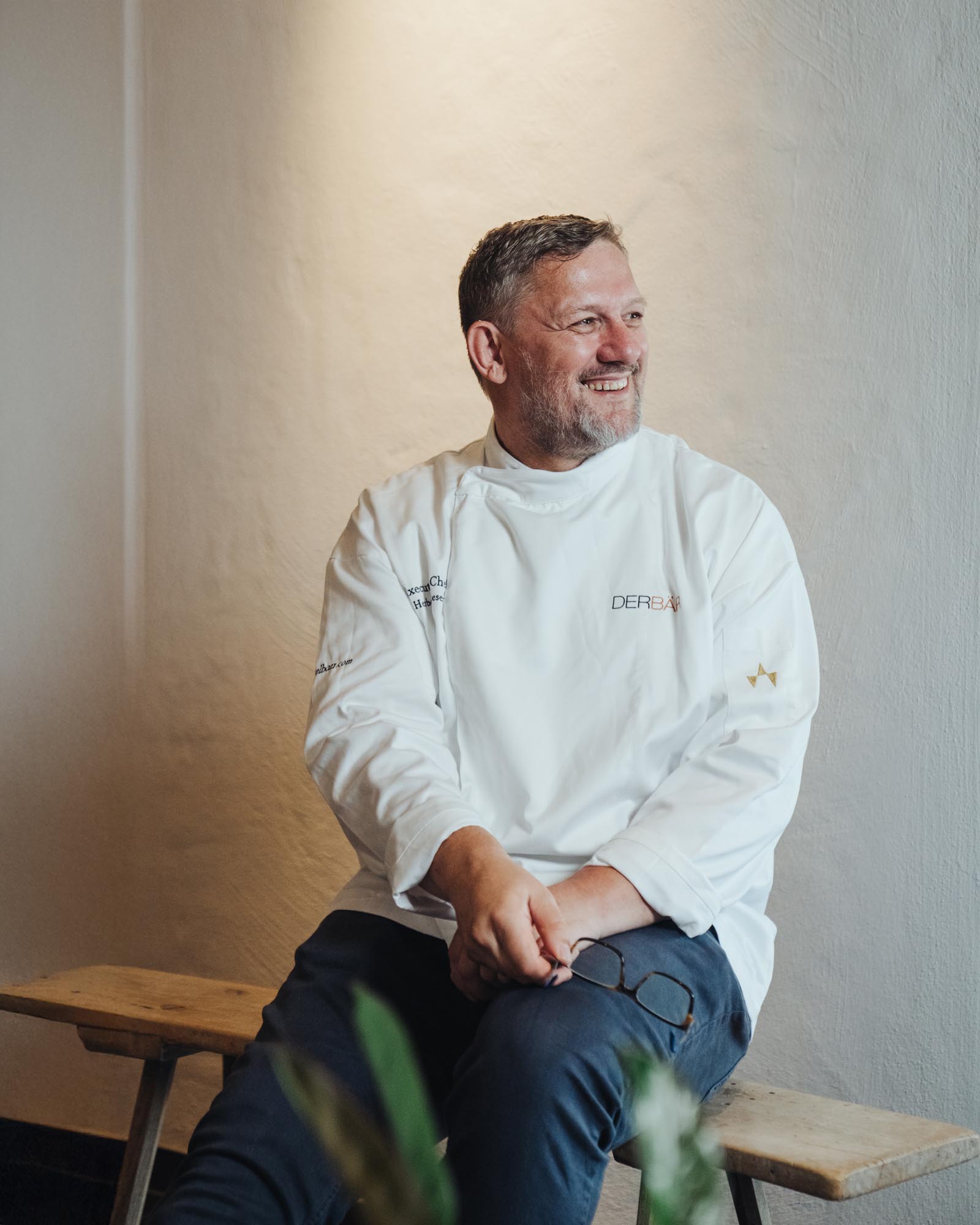 chef portrait in natural light at restaurant