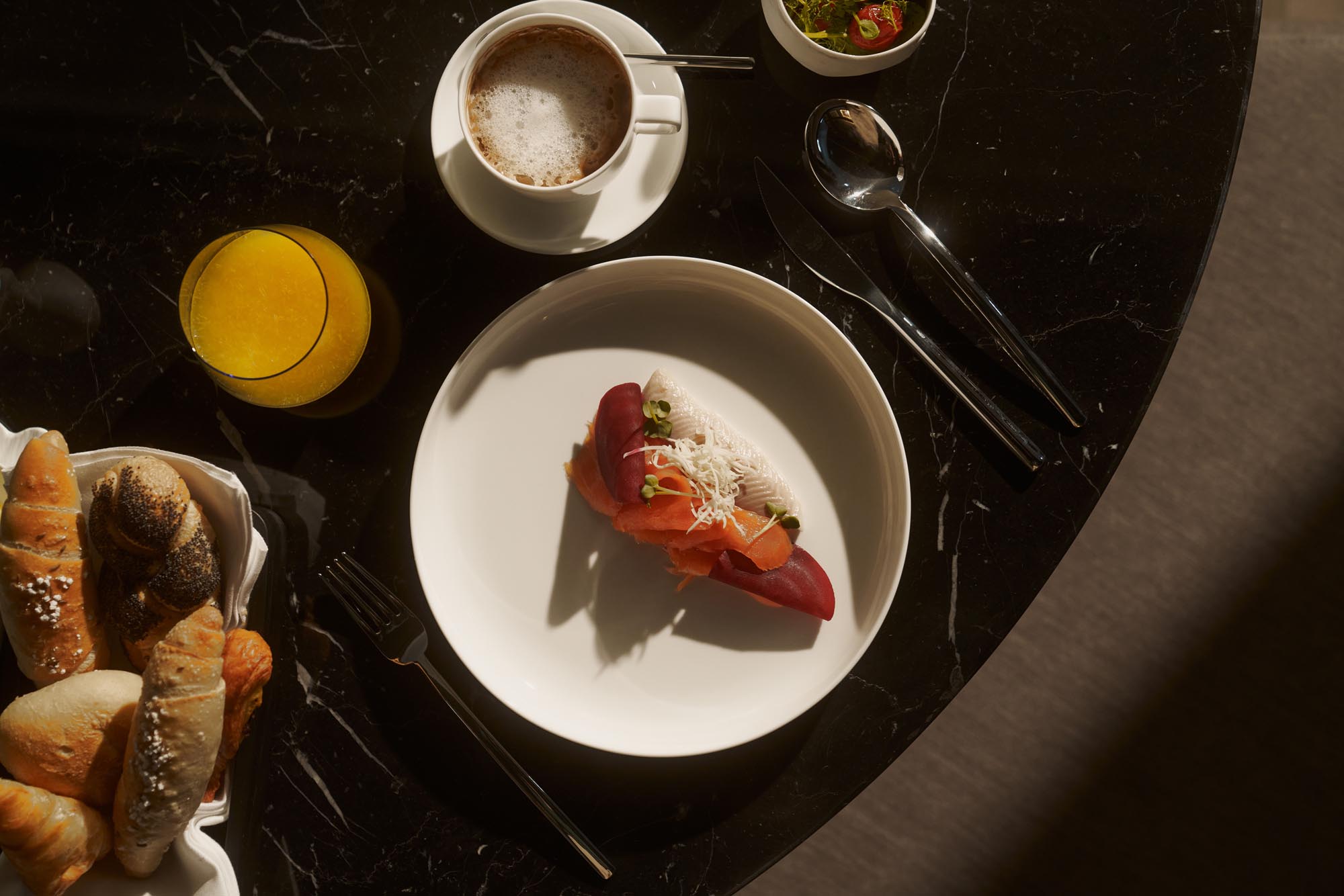 fine dining dish with curated plating in warm light
