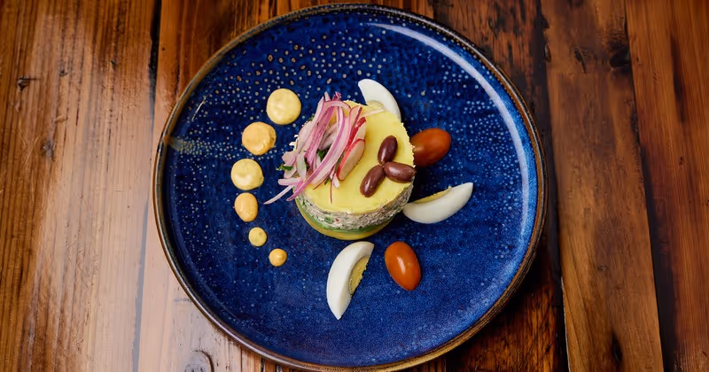 overhead shot of Causa Pollo