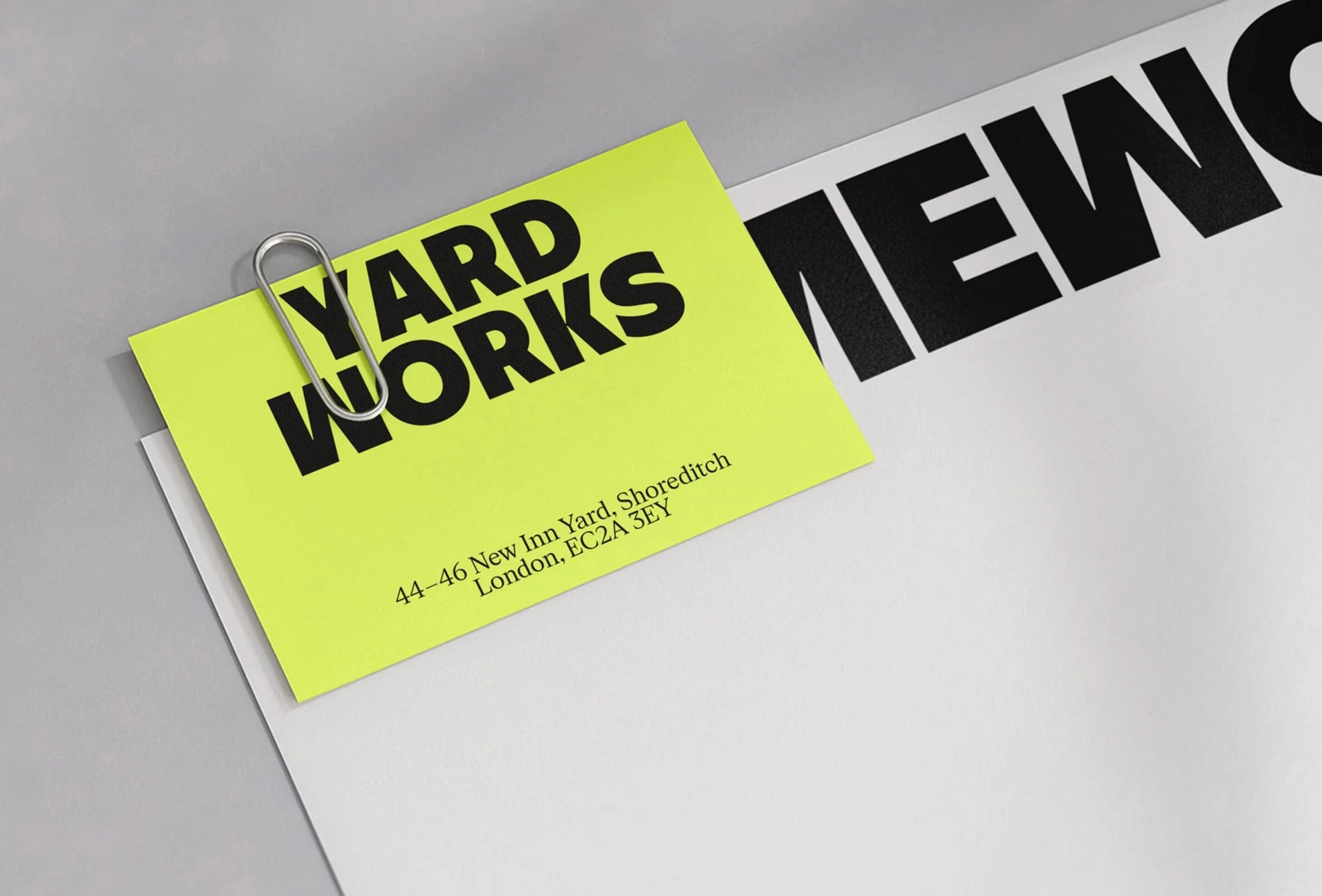 Yard Works logo with the tagline "A new way to work" displayed on a modern, clean background.