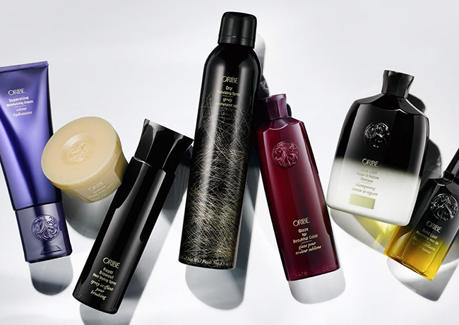 Assortment of Oribe haircare products available in the Bartucci Beauty shop
