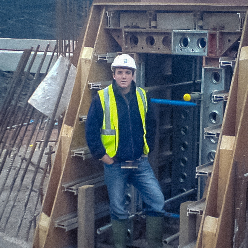 Ben Walker, Commercial Director at Gather Insights, earlier in his construction career