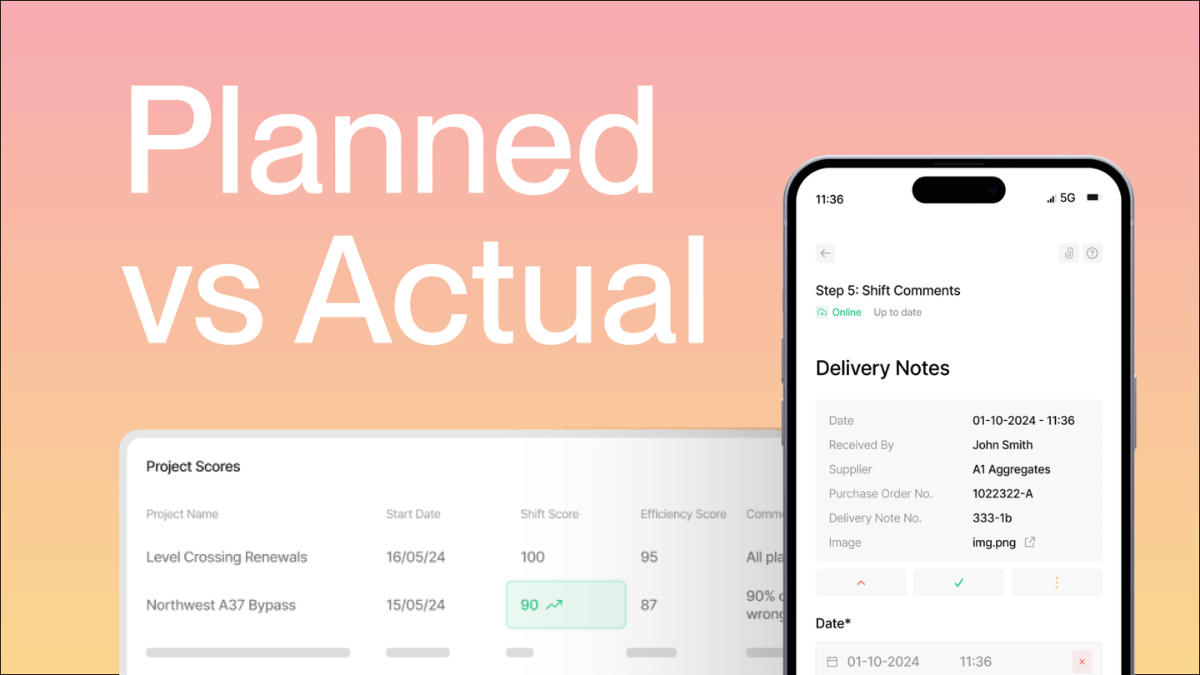 Real Time Construction Planned versus Actual Reporting