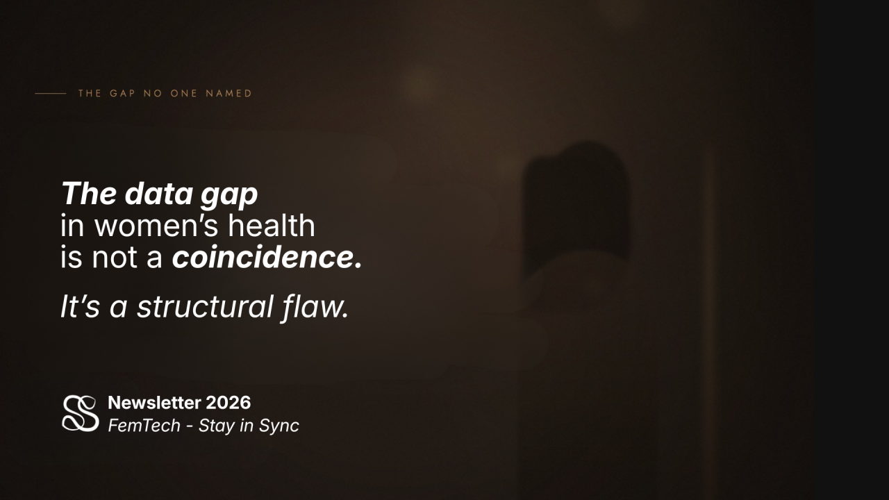 Illustration representing women's health data patterns and cycle intelligence technology from Saela Sync's March 2026 newsletter.