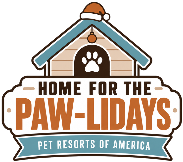 Home for the Paw-lidays at Pet Resorts of America logo