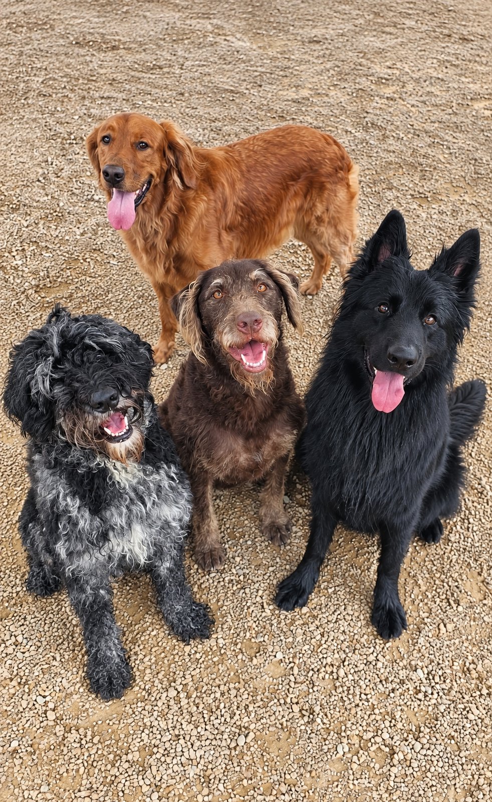 Dogs playing in supervised group camp at Pet Resorts of America in West Nashville