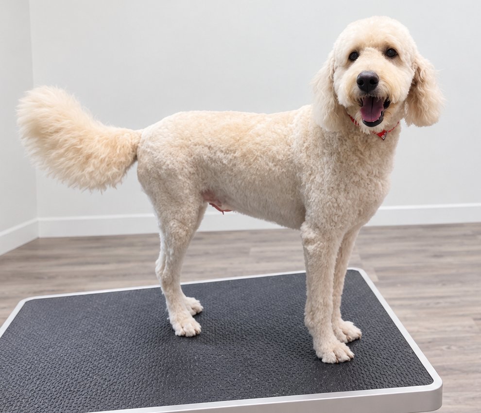 Freshly groomed dog after a spa day at Pet Resorts of America