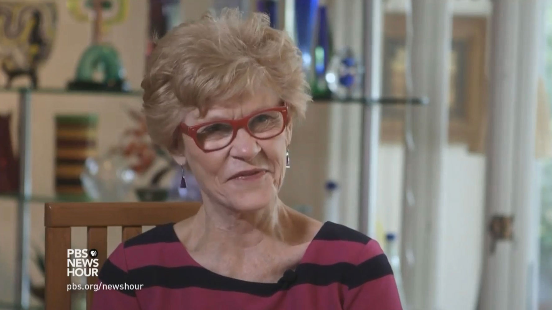 Television still of a client on the PBS News Hour