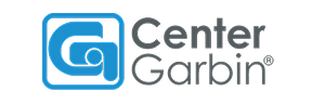 Logotipo da Center Garbin com um ícone azul estilizado à esquerda.