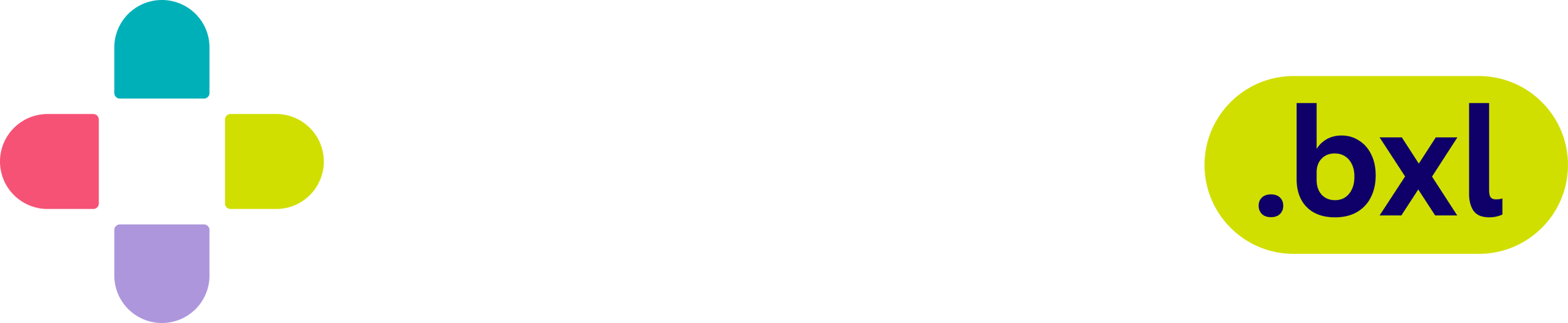 Colorful abstract logo with rounded shapes and .bxl domain extension