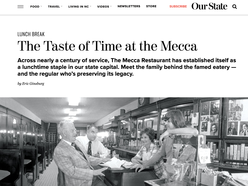 news article with black ans white photo of people at the counter in a diner