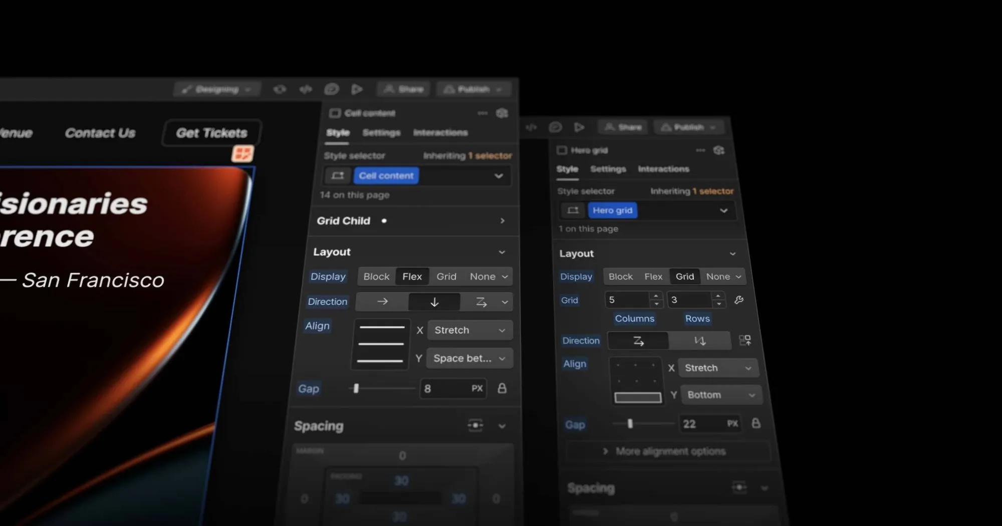 Dashbaord de webflow