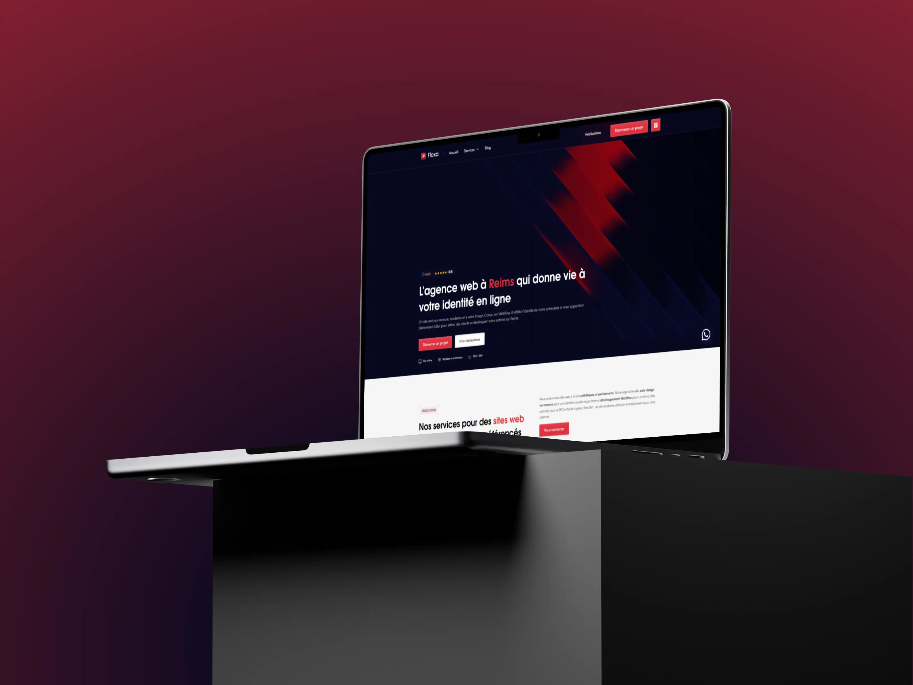 Page d'accueil du site floxa