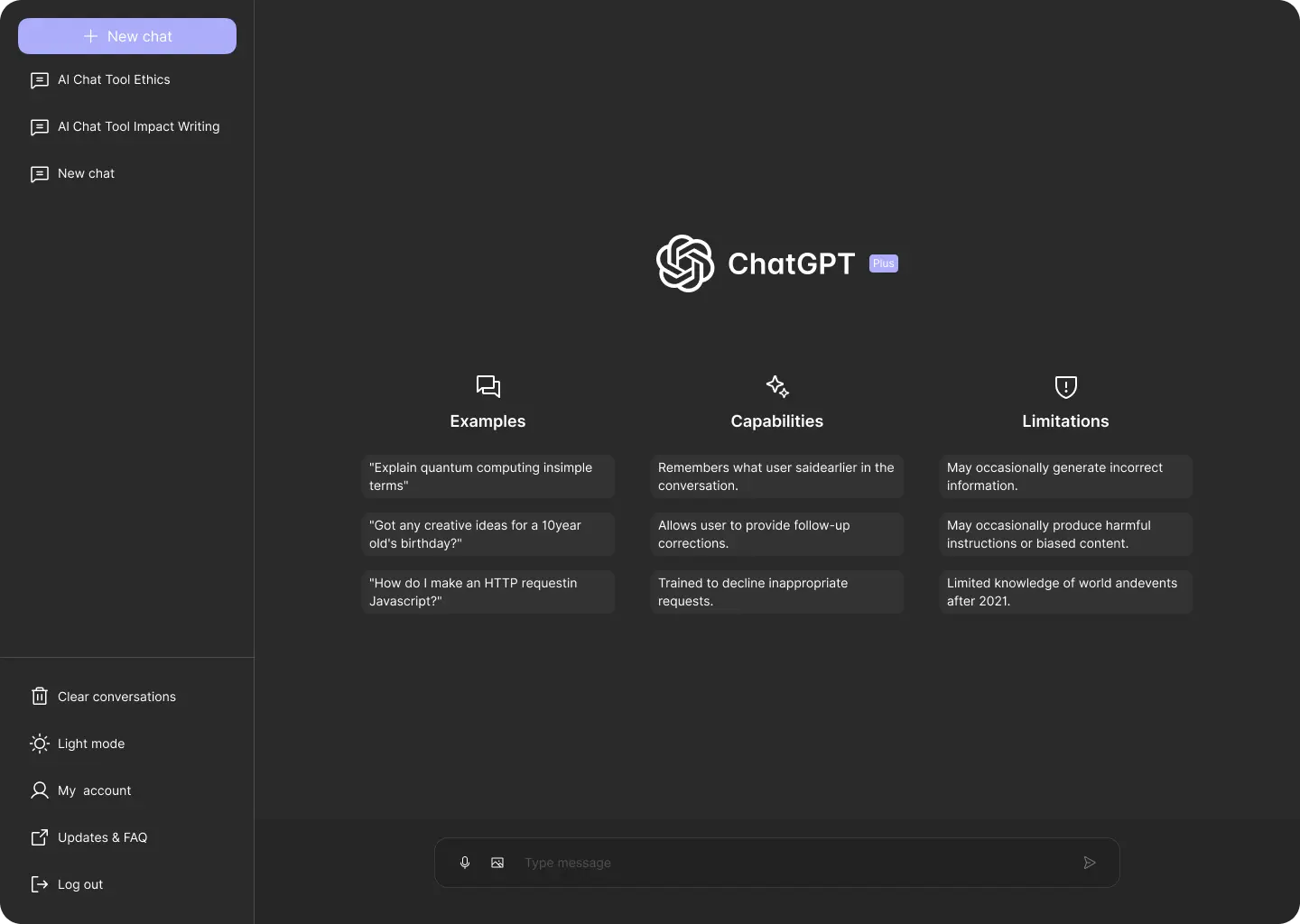 chatGPT UI