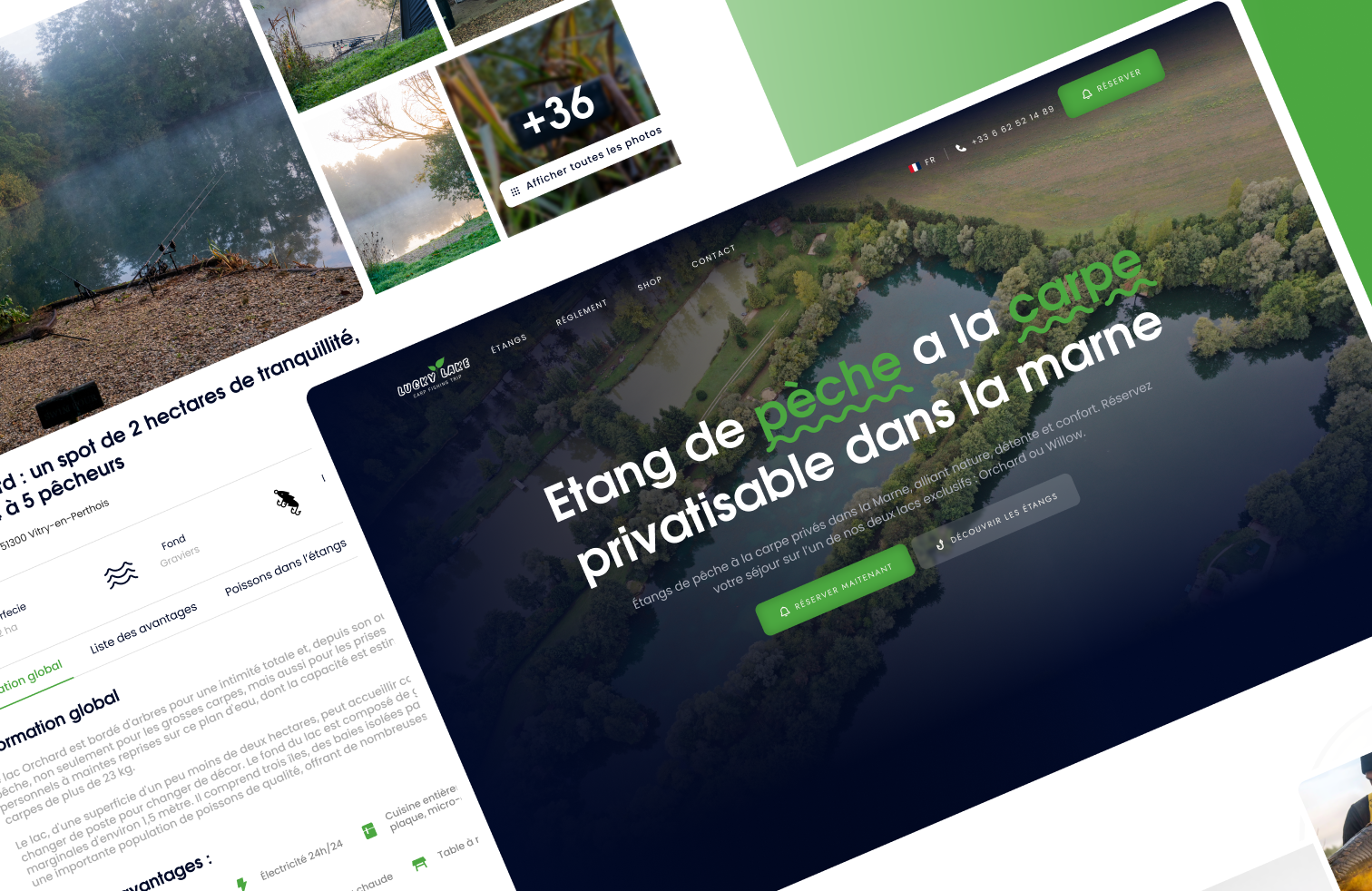 Mockup de points de vue du site des maquettes réaliser pour Lucky Lake