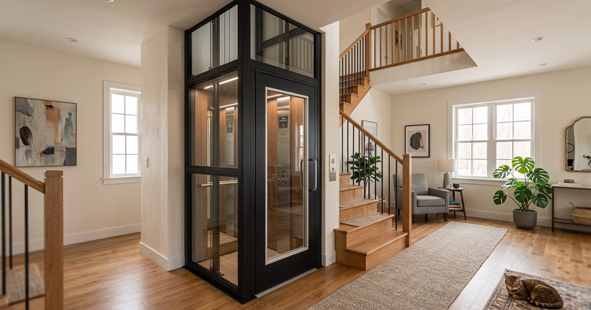 Beautiful black home elevator