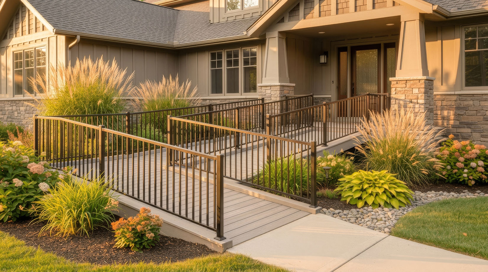 Wheelchair accessible front ramp and entrance