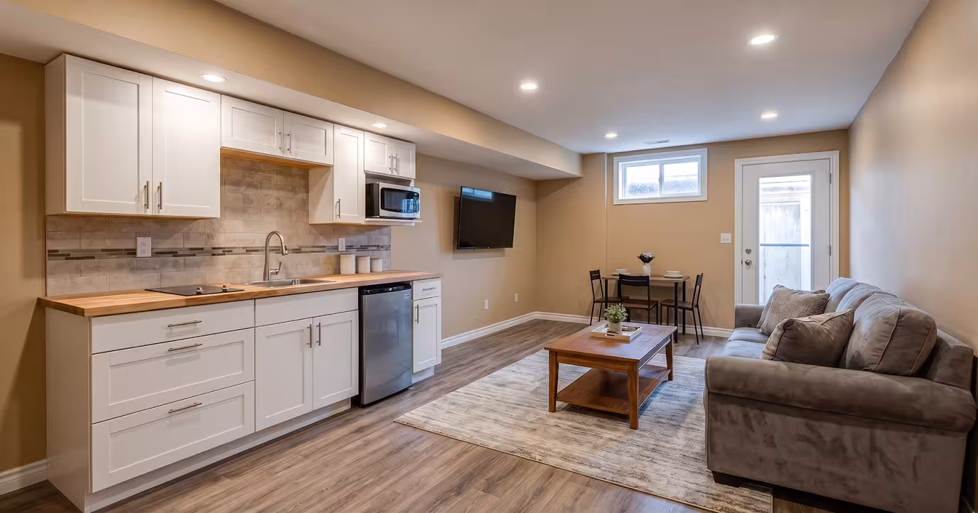 renovated basement into a private suite for independent living