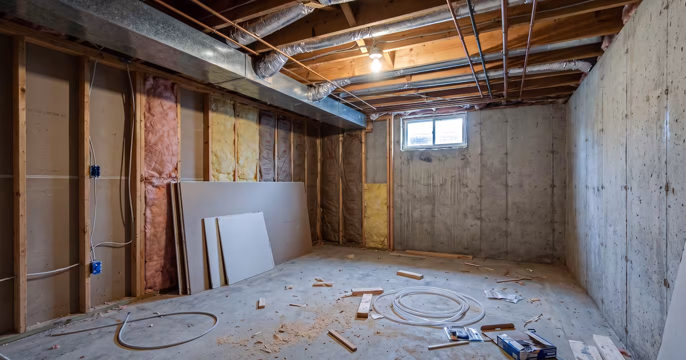 unfinished basement